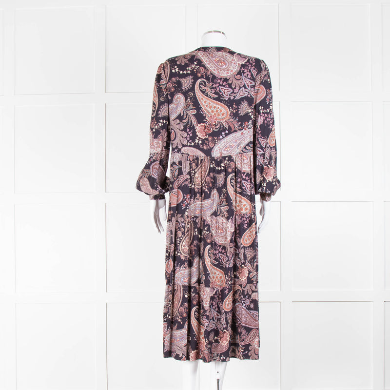 Dea Kudibal Dark Paisley Patterned Midi Dress