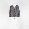 Pyrus Black and White Flecked Collarless Blouse