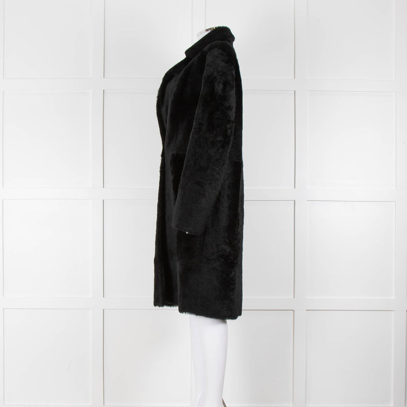 Vince Black Sheepskin Shearling Coat