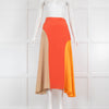 Chinti & Parker Red  Orange Long Silk Skirt