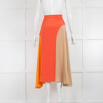 Chinti & Parker Red  Orange Long Silk Skirt