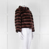 Badley Maroon Fur Short Jacket