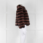 Badley Maroon Fur Short Jacket