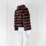 Badley Maroon Fur Short Jacket