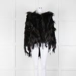 Maclauren Black Fur Hooded Cape