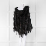 Maclauren Black Fur Hooded Cape