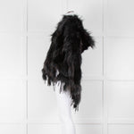 Maclauren Black Fur Hooded Cape