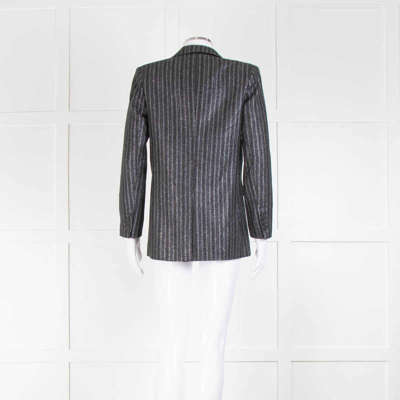 The Kooples Grey Wool Metallic Striped Jacket