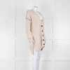 Me + Em Beige Chunky Cashmere Blend Cardigan with Black Piping Detail