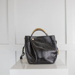 Dior Black Python Mini Handle Bucket Bag