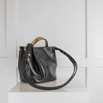 Dior Black Python Mini Handle Bucket Bag