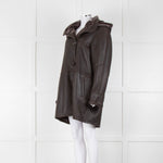 Celtic & Co Brown Shearling Duffle Coat With Detachable Hood