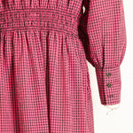 Ganni Pink Gingham Long Sleeve Dress