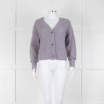 Vince Lilac Ribbed V Neck Cardigan