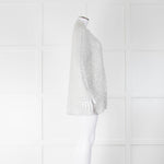 Amina Rubinacci White Knitted Sequin Cardigan