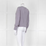 Vince Lilac Ribbed V Neck Cardigan