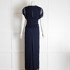 Diane von Furstenberg Navy Silk Chiffon Maxi Dress