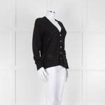 Zadig & Voltaire Black Studded Cashmere Fine Knit Cardigan