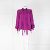 Suncoo Purple Frilled Tie Neck Blouse