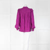 Suncoo Purple Frilled Tie Neck Blouse