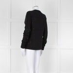 Zadig & Voltaire Black Studded Cashmere Fine Knit Cardigan