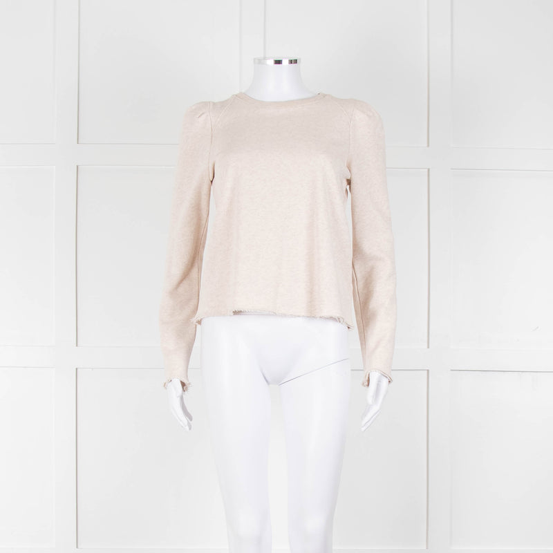 Me + Em Oatmeal Puff Shoulder Sweatshirt