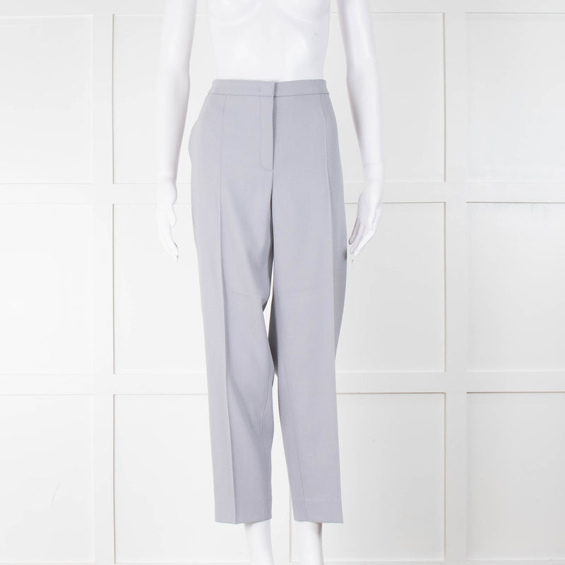 Escada Dusty Blue Wool Cigarette Trousers