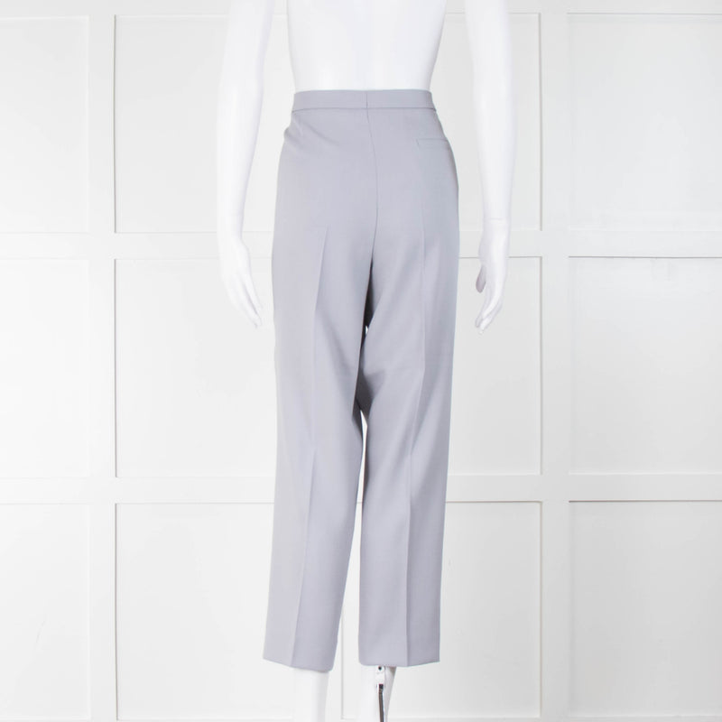 Escada Dusty Blue Wool Cigarette Trousers