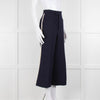 Gucci Navy Boucle Wide Leg Trousers with Cream Side Stripe