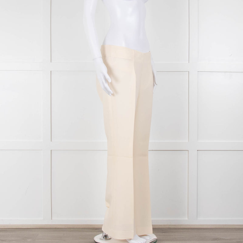 Akris Cream Wool Tailored Trousers