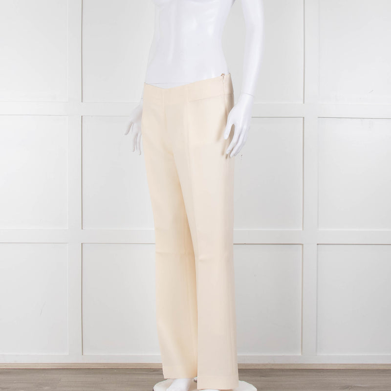 Akris Cream Wool Tailored Trousers