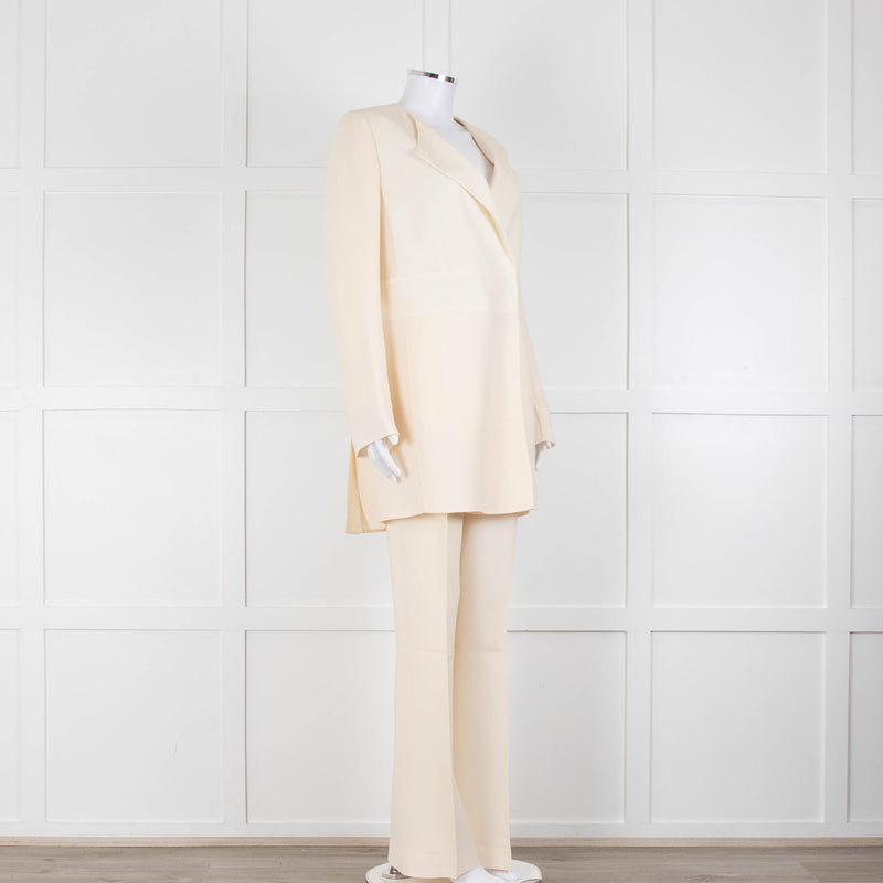 Akris Cream Wool Tailored Trousers