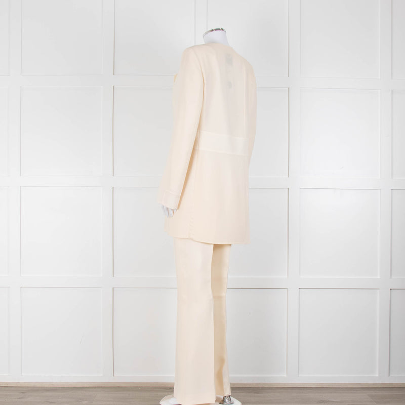 Akris Cream Crepe Open Lapel Dress Blazer