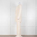 Akris Cream Crepe Open Lapel Dress Blazer