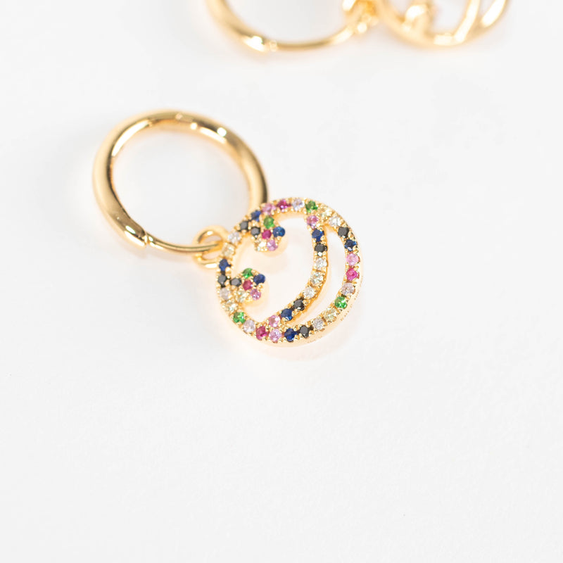 Rosa de la Cruz 18k Yellow Gold Multi Sapphire Hoops