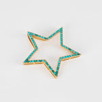 Rosa De La Cruz 18ct Gold Star Pendant with Turquoise