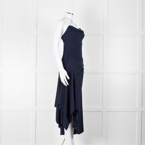 Philip Lim Navy Jersey Dress with Snake Chain Straps