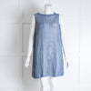 Sarah Pacini Pale Blue Knitted Sleeveless Mini Dress