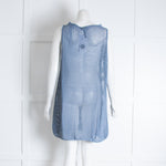 Sarah Pacini Pale Blue Knitted Sleeveless Mini Dress