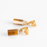 Jade Jagger Tigers Eye Rocktagon Earrings with Diamonds