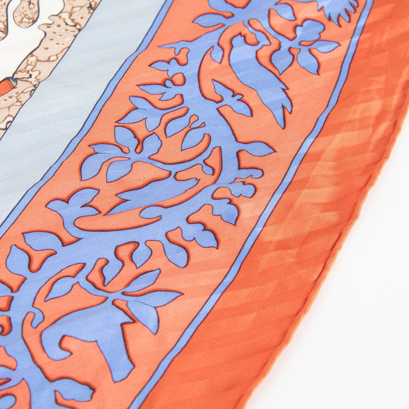 Hermes Orange 'Early America' Silk Scarf