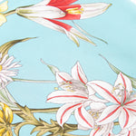 Gucci Turquoise 'Blooming in Your Garden' Silk Scarf