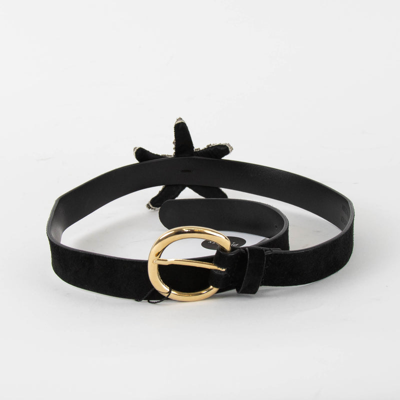 Temperley Black Suede Belt with Jewelled Star Fish