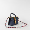 Gucci Navy Blue Leather Mini Sylvie Shoulder Bag