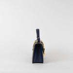 Gucci Navy Blue Leather Mini Sylvie Shoulder Bag