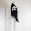 Sandro Black Varsity Fine Knit Bomber Jacket