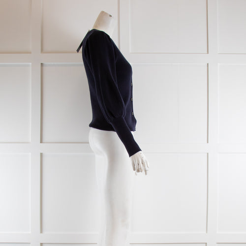 Cefinn Navy Leg Of Mutton Sleeve Cardigan