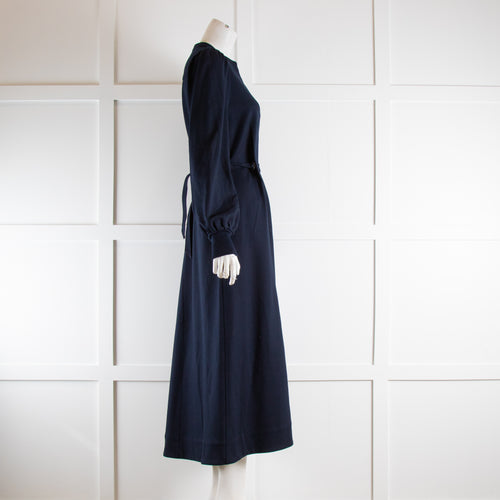 Me + Em Navy Crepe Dress With Belt