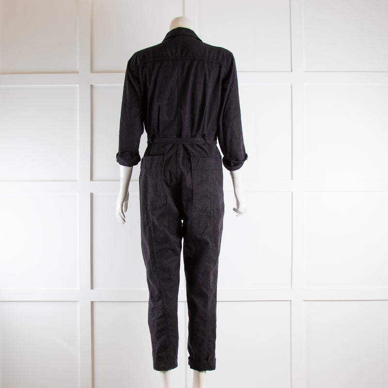 Alex Mill Black Cotton Twill Jumpsuit