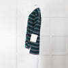 Monse Navy Green Striped Cotton Tunic Dress